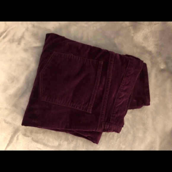 J Crew skinny pants in wine colored velvet. Sz 30 - Picture 2 of 5